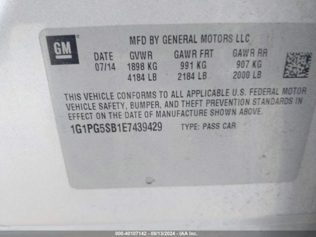 1G1PG5SB1E7439429 Chevrolet CRUZE LTZ