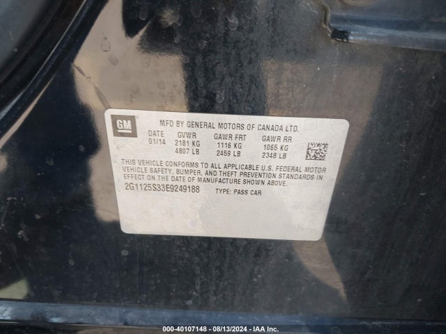 Chevrolet Impala 2lt 2014 2G1125S33E9249188 Image 9