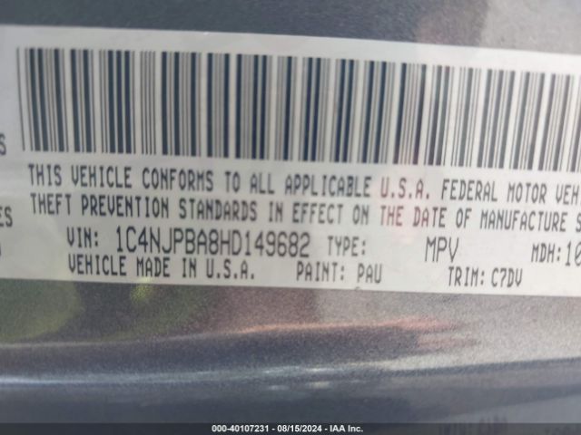 1C4NJPBA8HD149682 Jeep Patriot Sport Fwd