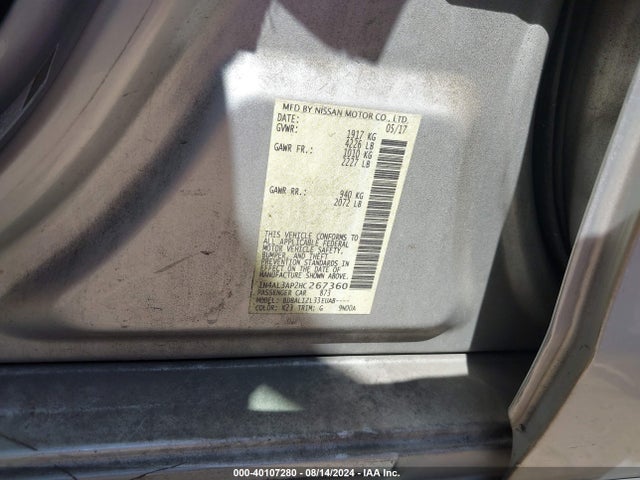 Nissan Altima 2.5 Sv 2017 1N4AL3AP2HC267360 Image 9