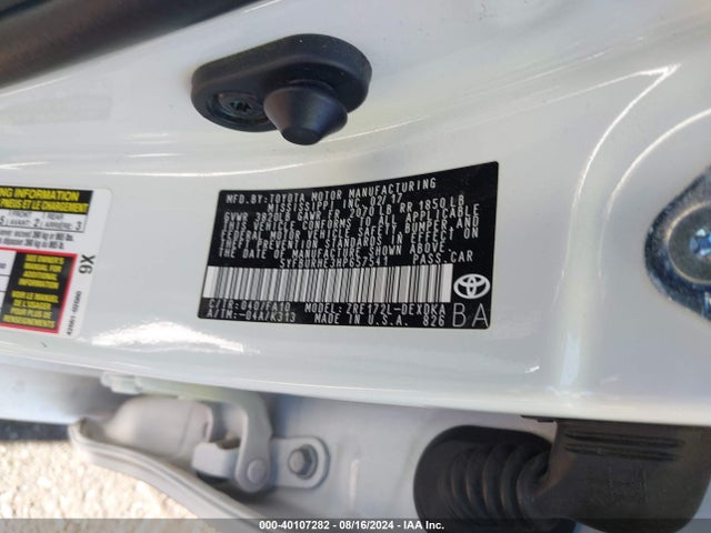 5YFBURHE3HP657541 Toyota COROLLA L
