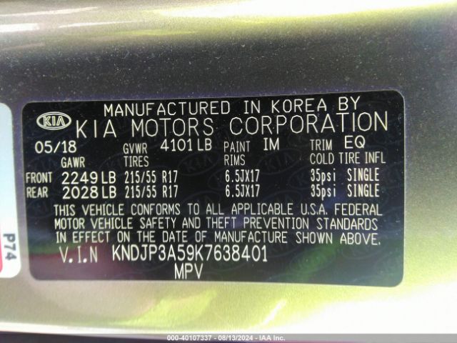 KNDJP3A59K7638401 KIA SOUL +