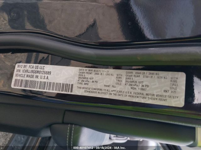 1C4RJJBG6M8126889 Jeep Grand Cherokee L Limited 4x2