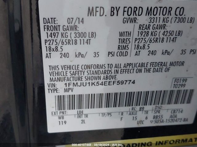 1FMJU1K54EEF59774 Ford Expedition Limited