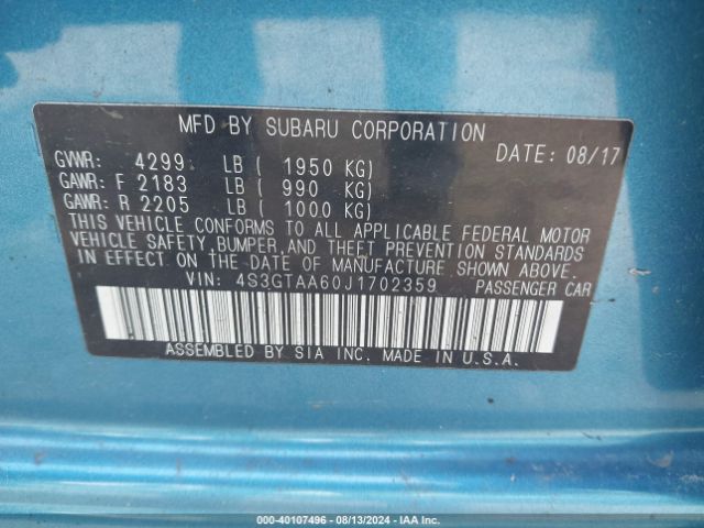 4S3GTAA60J1702359 Subaru Impreza