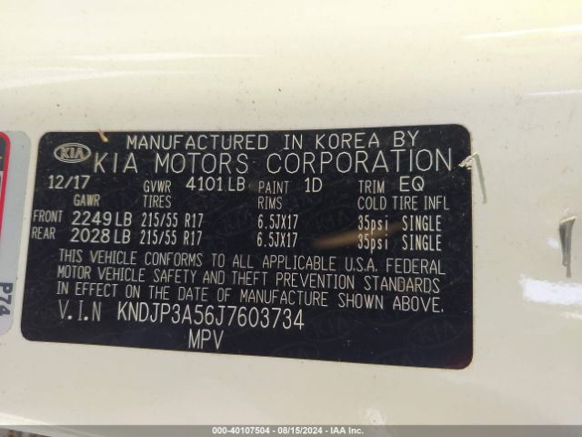 KNDJP3A56J7603734 KIA SOUL +