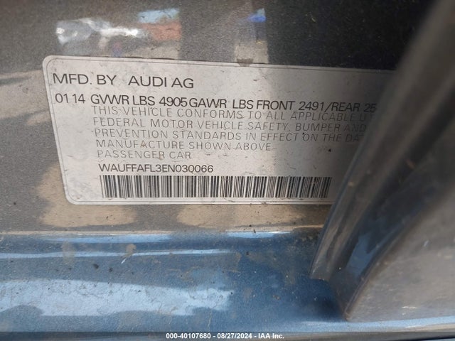 WAUFFAFL3EN030066 Audi A4 2.0t Premium
