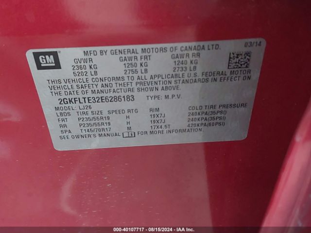 2GKFLTE32E6286183 GMC Terrain Slt-2