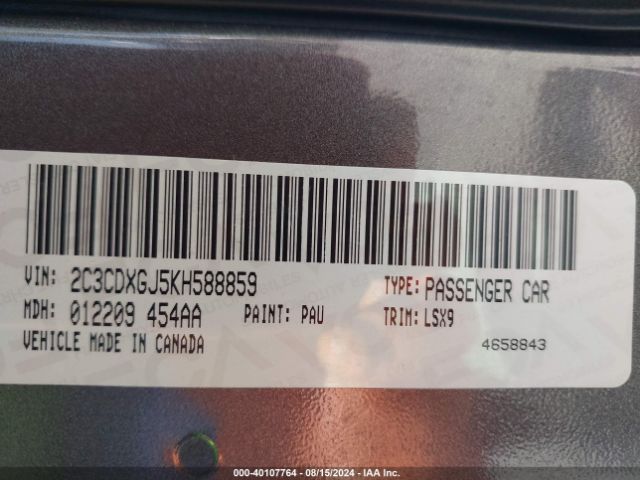 2C3CDXGJ5KH588859 Dodge Charger Scat Pack Rwd