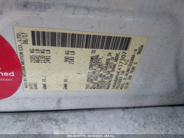 1N4AA6AP6HC437307 Nissan Maxima 3.5 Platinum