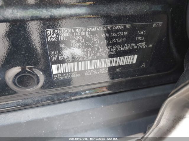 2T3C1RFV0KW028882 Toyota Rav4 Xle Premium