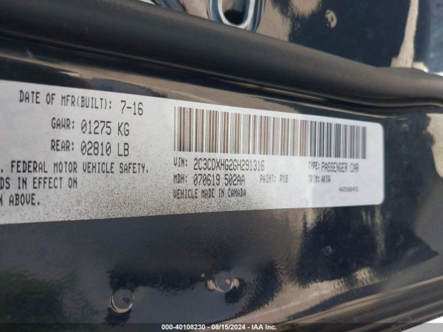 2C3CDXHG2GH291316 Dodge Charger Sxt