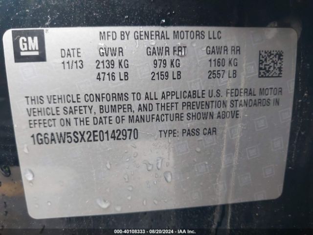1G6AW5SX2E0142970 Cadillac Cts Standard