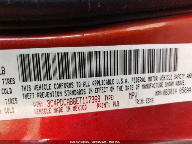 3C4PDCAB6ET117368 Dodge Journey American Value Pkg