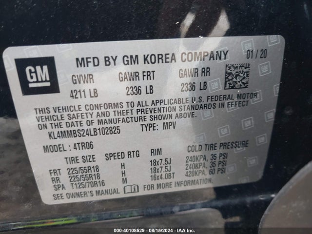 KL4MMBS24LB102825 Buick Encore Gx Fwd Preferred