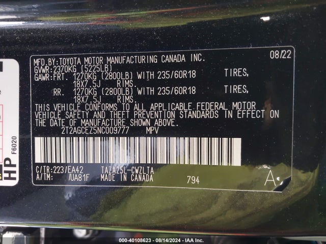 2T2AGCEZ5NC009777 Lexus NX 350