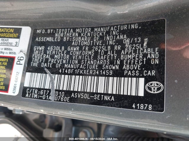 Toyota CAMRY LE 2014 4T4BF1FKXER341459 Image 9