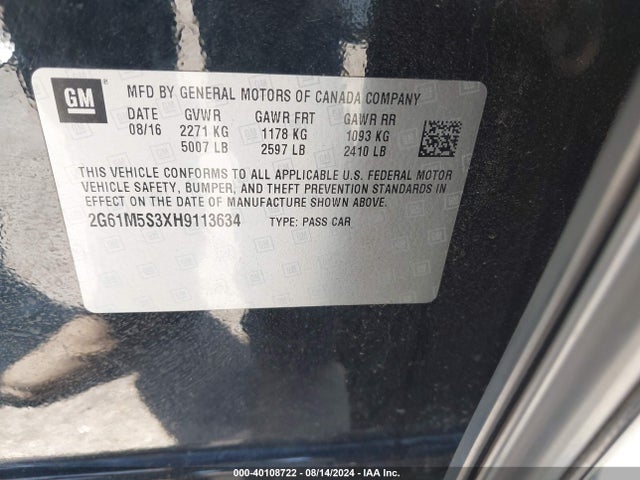 2G61M5S3XH9113634 Cadillac XTS LUXURY