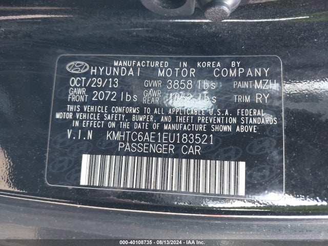 Hyundai Veloster Turbo W/black 2014 KMHTC6AE1EU183521 Image 9