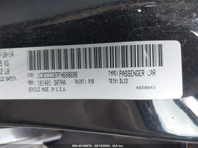 Chrysler 200 C 2015 1C3CCCCB7FN608696 Image 9