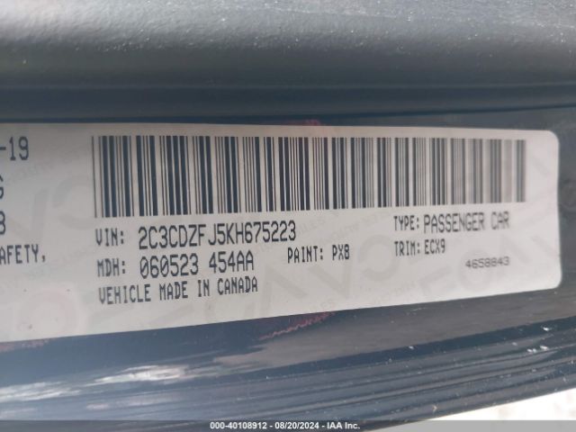 2C3CDZFJ5KH675223 Dodge Challenger R/t Scat Pack