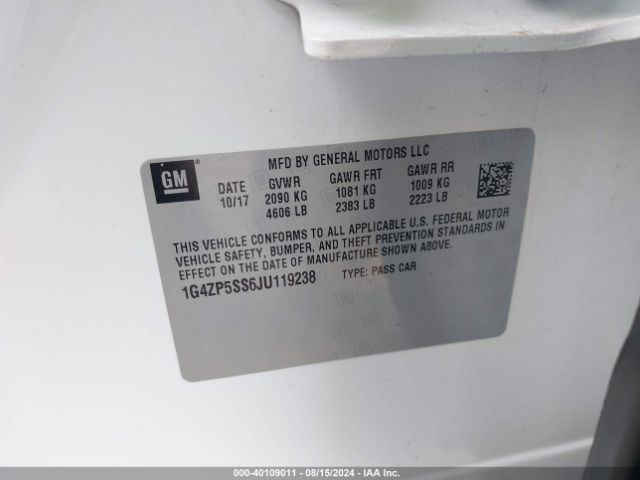 1G4ZP5SS6JU119238 Buick Lacrosse Essence