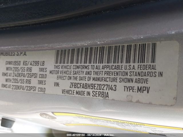 ZFBCFABH9EZ027143 Fiat 500l Easy