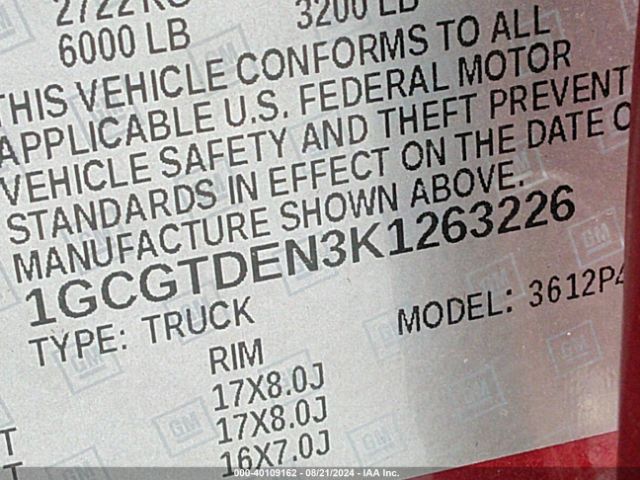1GCGTDEN3K1263226 Chevrolet Colorado Z71