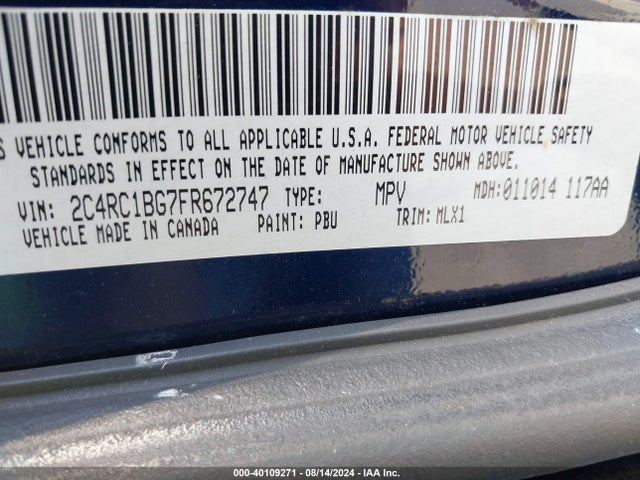 2C4RC1BG7FR672747 Chrysler Town & Country Touring