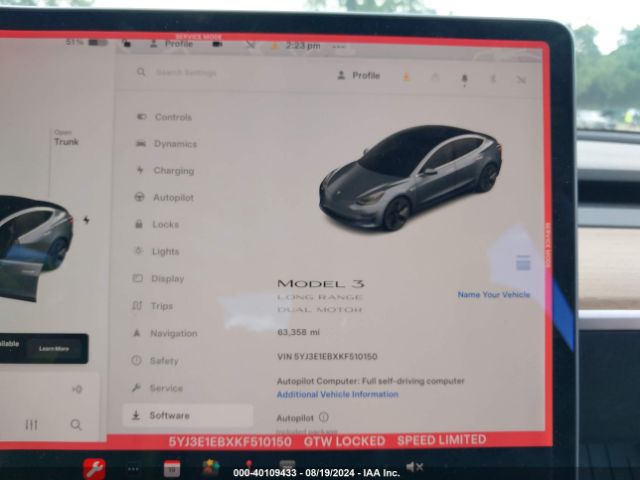 5YJ3E1EBXKF510150 Tesla Model 3 Long Range/performance