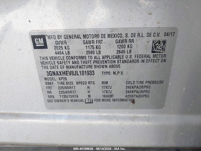 Chevrolet EQUINOX LS 2018 3GNAXHEV8JL101933 Image 9