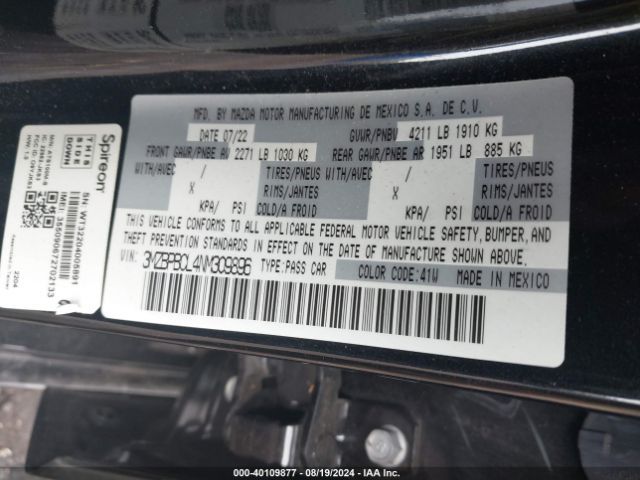 3MZBPBCL4NM309896 Mazda Mazda3 Preferred