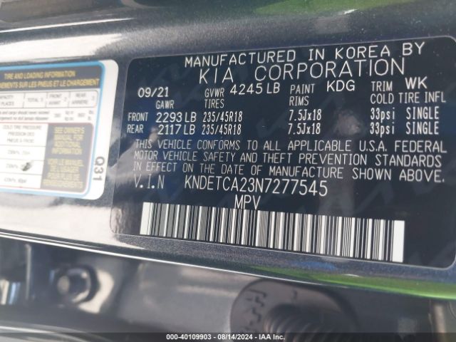 KNDETCA23N7277545 KIA Seltos Sx Turbo