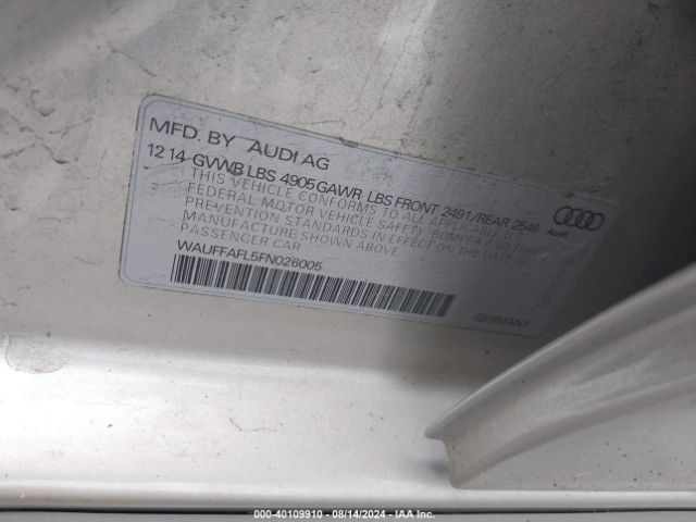 WAUFFAFL5FN026005 Audi A4 2.0t Premium