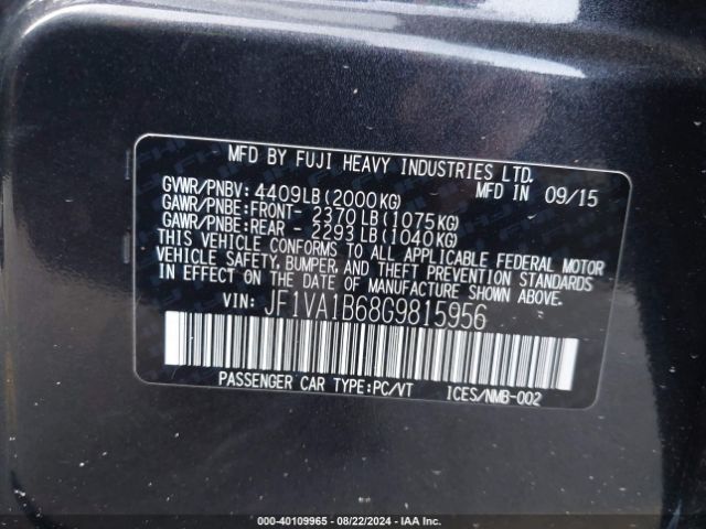 JF1VA1B68G9815956 Subaru WRX