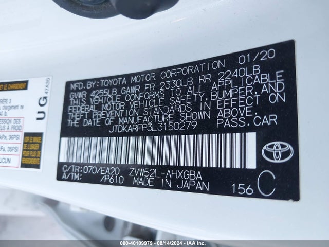 Toyota Prius Prime Limited 2020 JTDKARFP3L3150279 Image 9