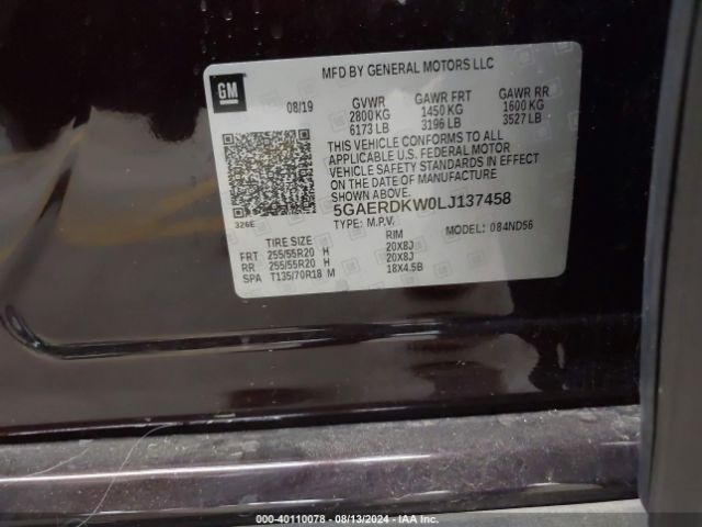 5GAERDKW0LJ137458 Buick Enclave Fwd Avenir
