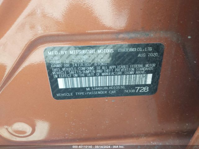 ML32A4HJ8LH010536 Mitsubishi MIRAGE SE