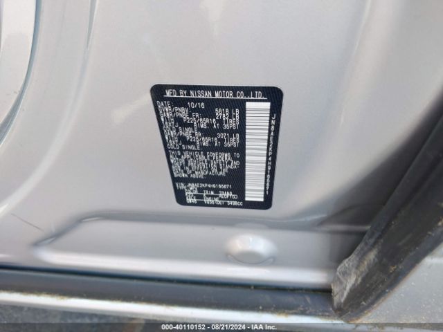 JN8AE2KP4H9165671 Nissan Quest Sv