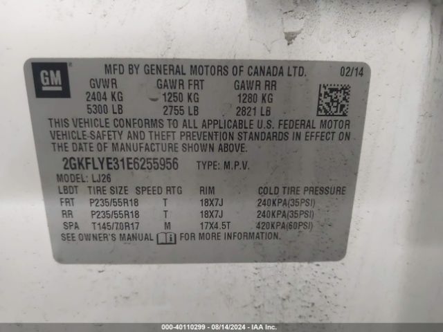 2GKFLYE31E6255956 GMC Terrain Slt-2