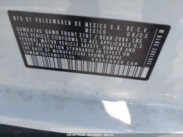 3VWBM7BU2RM013104 Volkswagen Jetta 1.5t Sport