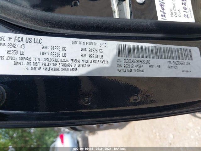 2C3CCAGG9KH632186 Chrysler 300 300s Awd