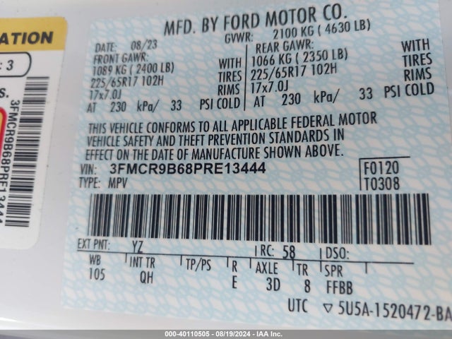 Ford Bronco Sport Big Bend 2023 3FMCR9B68PRE13444 Image 9