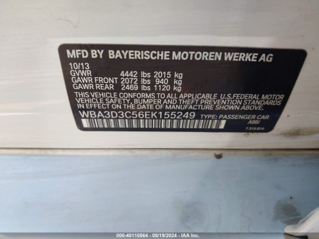 WBA3D3C56EK155249 BMW 328D