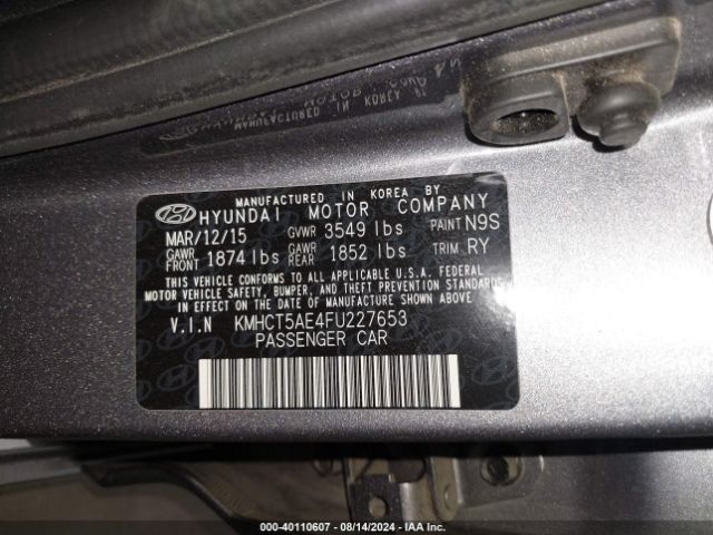 KMHCT5AE4FU227653 Hyundai ACCENT GS