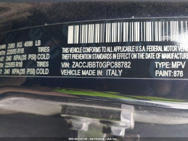 ZACCJBBT0GPC88782 Jeep Renegade Justice