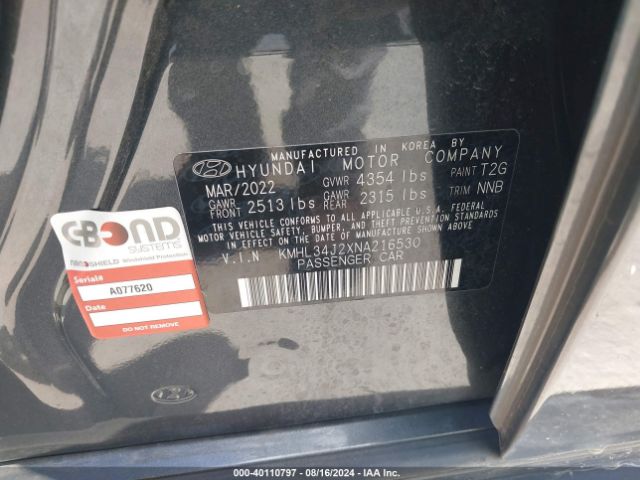 KMHL34J2XNA216530 Hyundai Sonata Limited