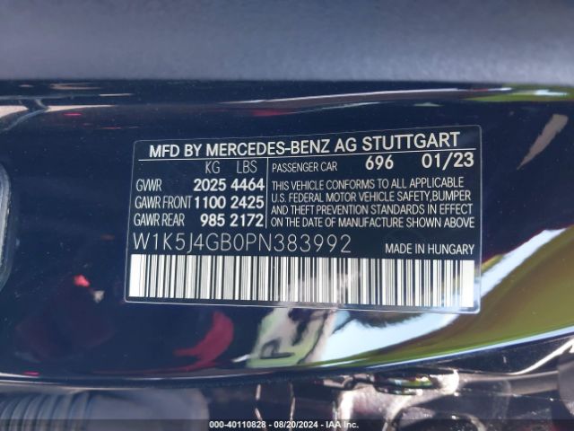 W1K5J4GB0PN383992 Mercedes-Benz Cla 250 Coupe