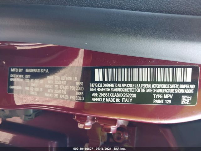 ZN661XUA8HX252230 Maserati Levante