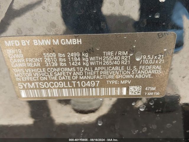 5YMTS0C09LLT10497 BMW X3 M